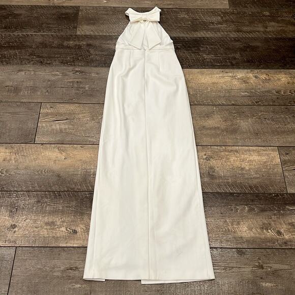 NWOT Lulus Ivory Halter Bodycon Maxi Dress with Back Neck Bow Size XXS - Picture 3 of 12